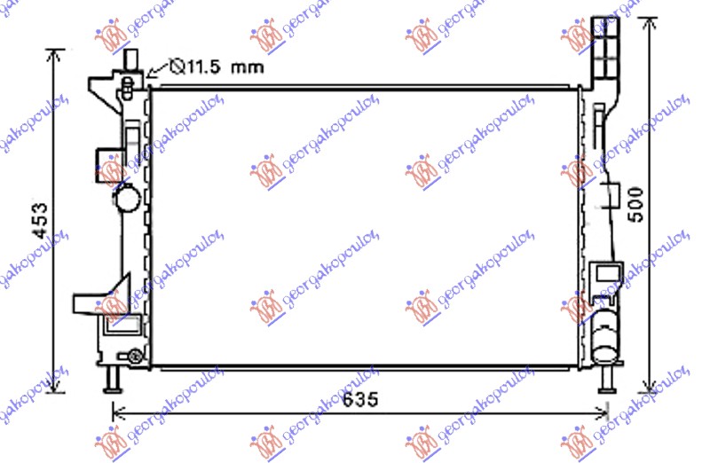 Ford c-max ii 2010-2014 (dxa/cb7/dxa/ceu) HLADNJAK MOTORA 1.5 TDCi/ECOnetic DIZEL (MAN) (543x362x26) (NRF)