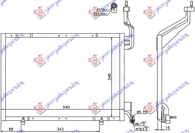 Ford fiesta 2013-2017 (jd) HLADNJAK KLIME 1.6 TDCi (540x348x16) -14