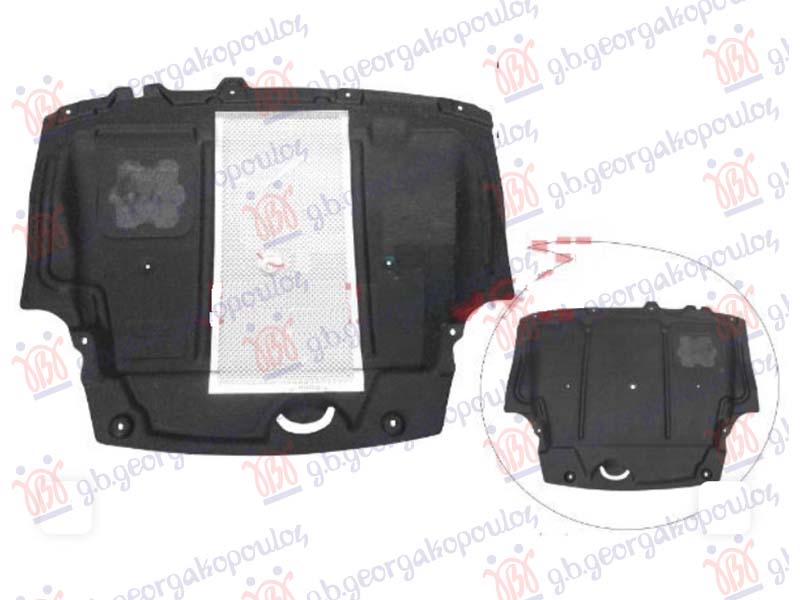 Ford puma 2020- (j2k/cf7) ZASTITA MOTORA PREDNJA PLASTICNA (SA ALUMINIJUMOM)