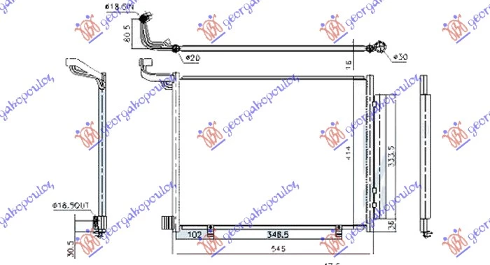 Ford fiesta 17- HLADNJAK KLIME 1.1 BENZ (490x410x16)