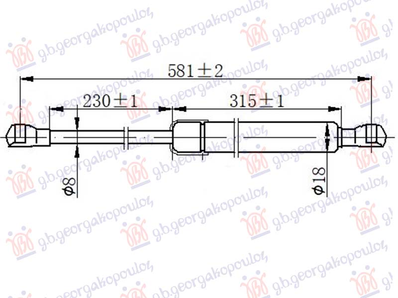 Ford fiesta 2017- (hj/hf) AMORTIZER GEPEK VRATA (581L-305N)