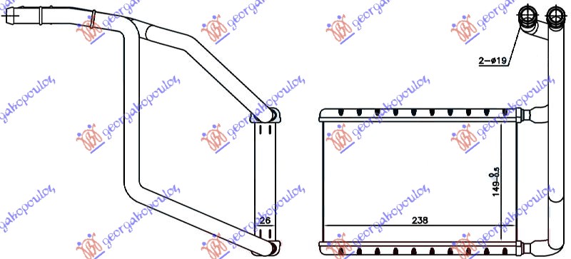 Ford transit 13-19 GREJAC KABI(B 2.0-2.2 TDCI+/-A/C(149x238