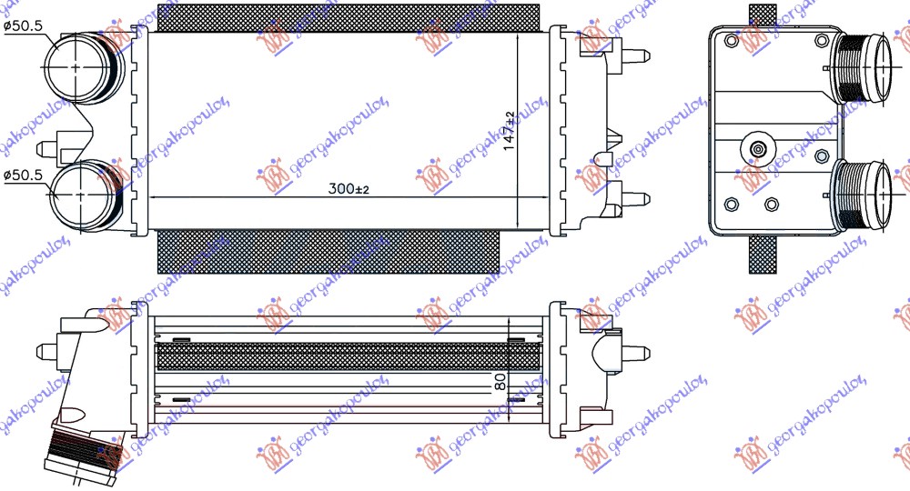 Ford transit/tourneo courier 13- HLAD. INTERC. 1.5-1.6 TDCi F50.5