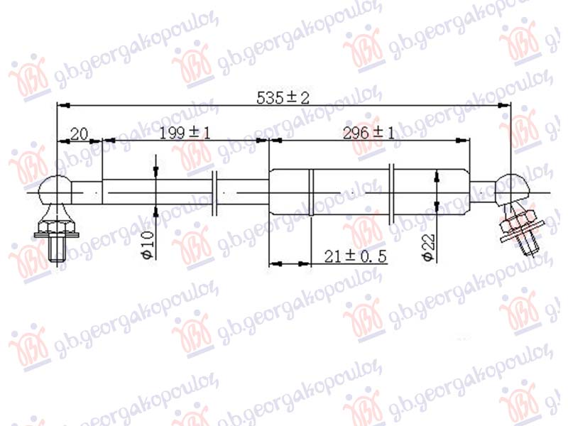 Honda insight 2009-2014 (ze) AMORTIZER GEPEK VRATA (535 mm - 510 njutna)