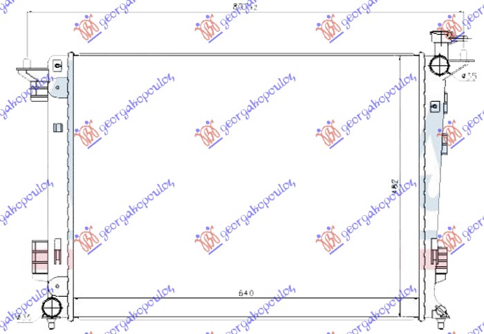 Kia sportage 2014-2015 (sl) HLADNJAK MOTORA 2.0/2.4 BENZIN (MAN) (640x480x16) (KOREJA) (NISSENS)