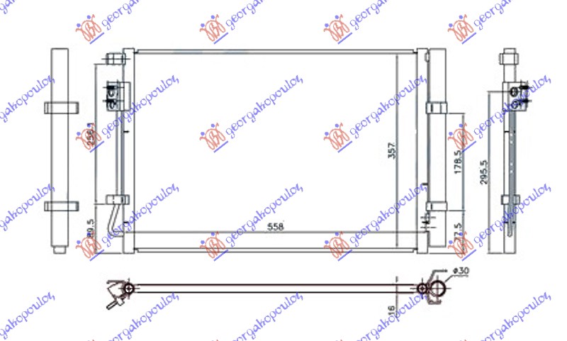 Hyundai i20 (h/b) 14-18 HLADNJAK KLIME 1.2-1.4i BEN (490x370x16)