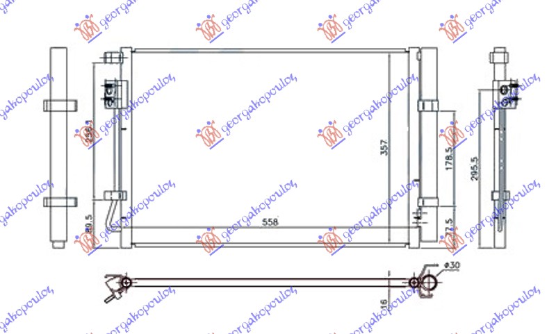 Hyundai i20 ii 2018-2020 (gb/ib) HLADNJAK KLIME 1.2/1.4i BENZIN (490x370x16) (VALEO)