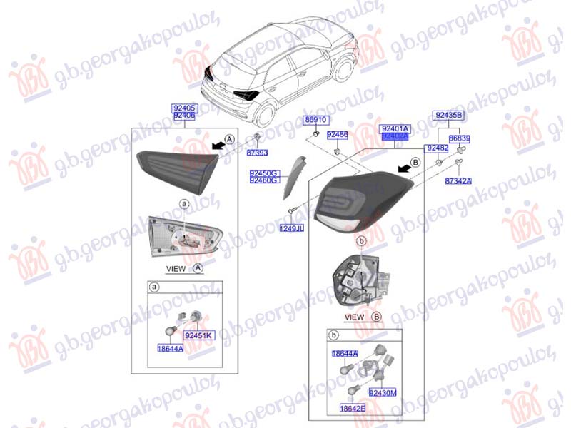 Hyundai i20 ii 2018-2020 (gb/ib) STOP LAMPA SPOLJASNJA (ORIGINALNI)