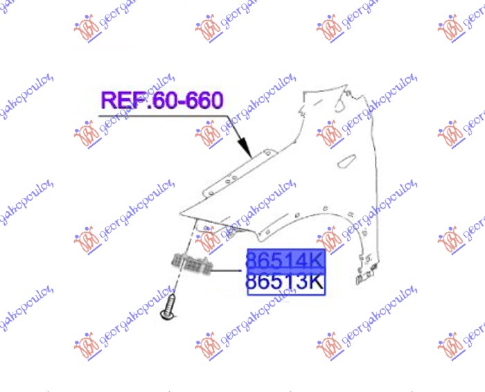 Hyundai i20 20-24 NOSAC PREDNJEG BRANIKA BOCNI PLASTICNI (O)