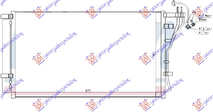 Hyundai sonata 2015-2018 (lf) HLADNJAK KLIME 2.0i/2.4 GDI BENZIN (695x383x16)