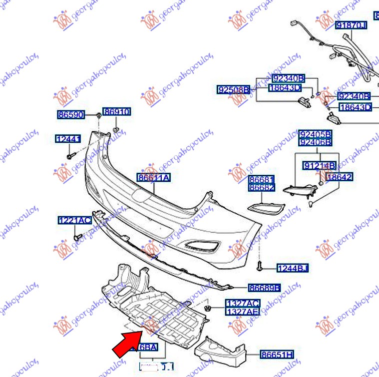 Hyundai i30 3d 12-14 LAJSNA ZADNJEG BRANIKA DONJA (O)