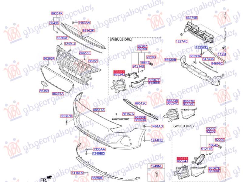 Hyundai i30 fastback 2017-2020 (pde/pden) RESETKA PREDNJEG BRANIKA (LED DNEVNO SVETLO I MAGLENKA) (O)
