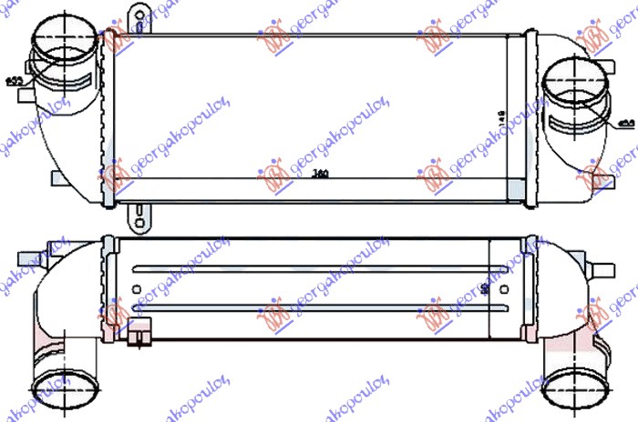 Hyundai santa fe 09-12 HLADNJAK INTERKULERA 2.0/2.2 CRDi DIZEL (360X150X90) (CEO ALUMINIJUM)