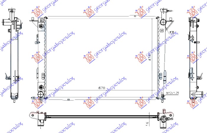 Hyundai santa fe 2009-2012 (cm) HLADNJAK MOTORA 2.4-3.3-3.5 BENZIN (AUTO) (670x475x16)