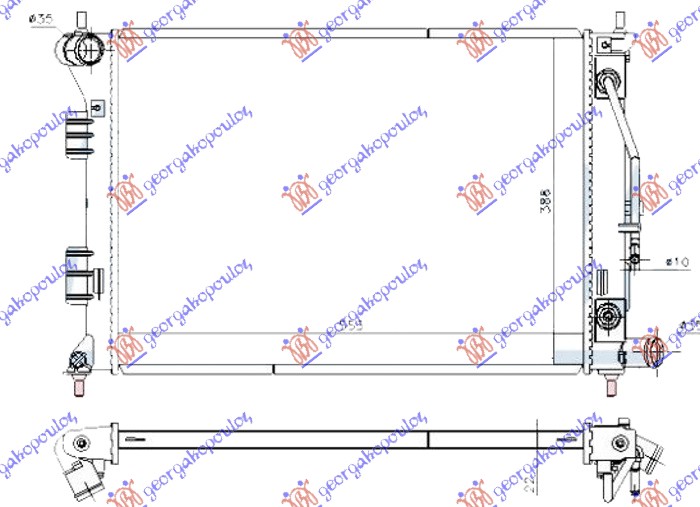 Kia soul 2011-2013 (am) HLADNJAK MOTORA 1.6/1.8/2.0 BENZIN (AUTO) (550x390x16)