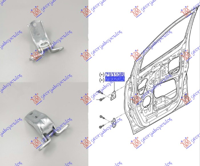 Hyundai h1 starex 07-18 SARKA PREDNJIH VRATA GORNJA