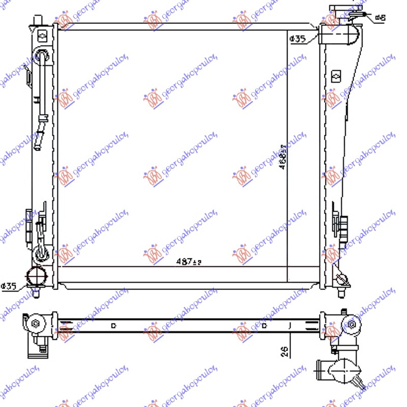 Hyundai i40 11- HLAD.MOTORA.+/-A/C A/T(63.8x46.8)