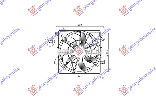 Hyundai i40 11- VENTILATOR 1.7 DIZ (465mm) (3PIN)