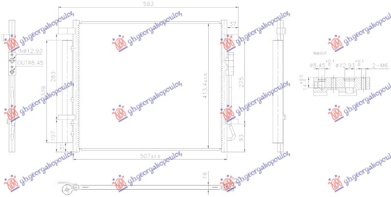 Kia sportage 2022-2025 (nq5) HLADNJAK KLIME 1.6 DIZEL / 1.6 BENZIN/HIBRID (466x413)