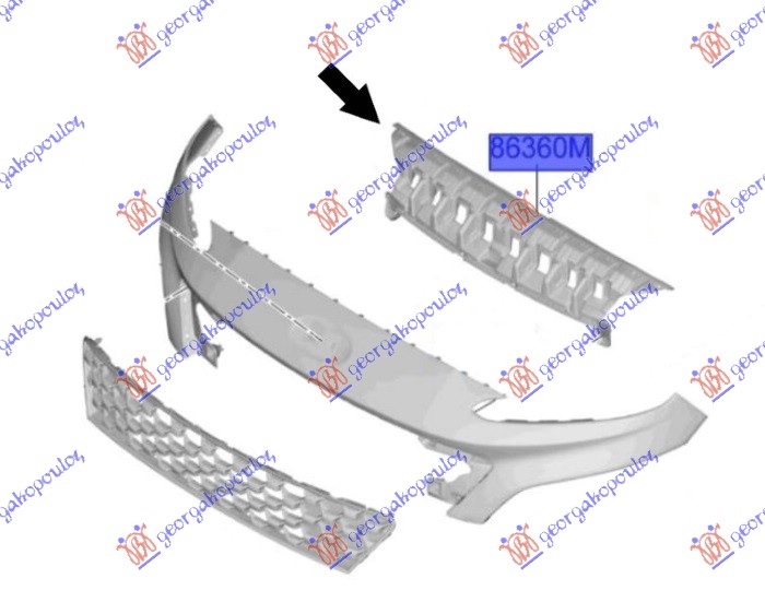 Hyundai kona 20-23 NOSAC PVC MASKE GORNJI (O)