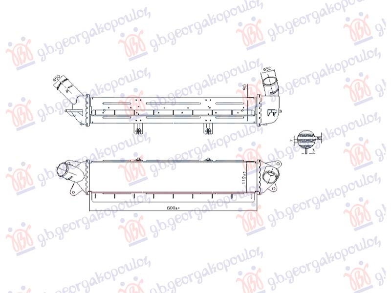 Hyundai kona 2020-2023 (0s/0se/0si) HLADNJAK INTERKULERA BENZIN/HIBRID (600x112)