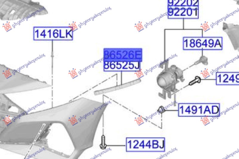 Hyundai bayon 21- NOSAC PREDNJEG BRANIKA BOCNI PLASTICNI (O)