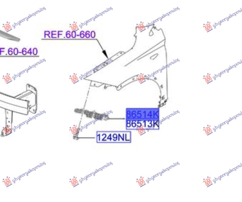 Hyundai bayon 21- NOSAC BLATOBRANA BOCNI PLASTICNI (O)