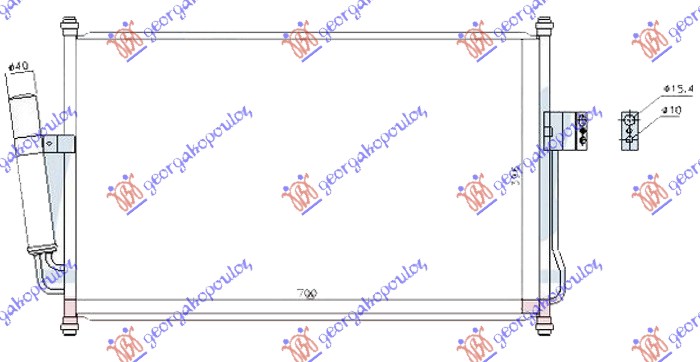 Isuzu p/u d-max 2020-2024 (tfr/tfs) HLADNJAK KLIME 2.5/3.0 TD (650x420x12) (KOYO)