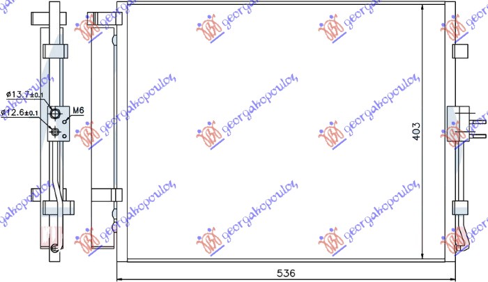 Kia soul 2008-2011 (am) HLADNJAK KLIME 1.6 BENZIN - 1.6 CRDi DIZEL (495x400x16) (MARELLI)