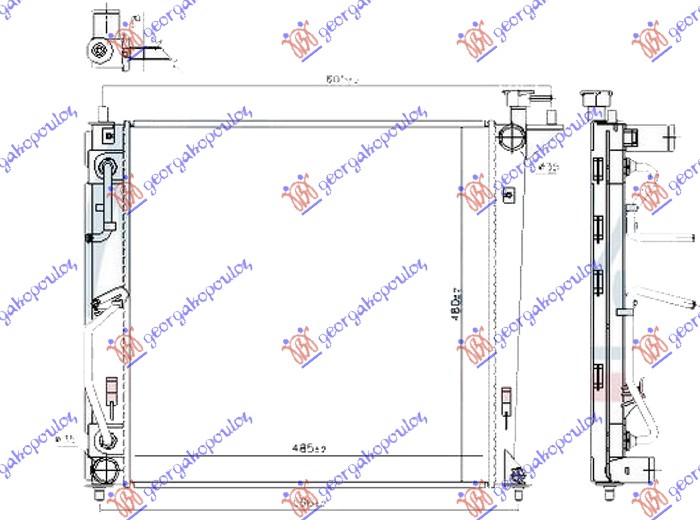 Kia carens 13- HLADNJAK MOTORA 1.7DIZ AUTO (480x480x18)