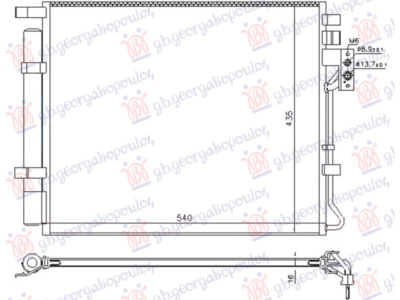 Kia sorento 2012-2014 (xm) HLADNJAK KLIME 2.0/2.2 BENZIN (540x435)