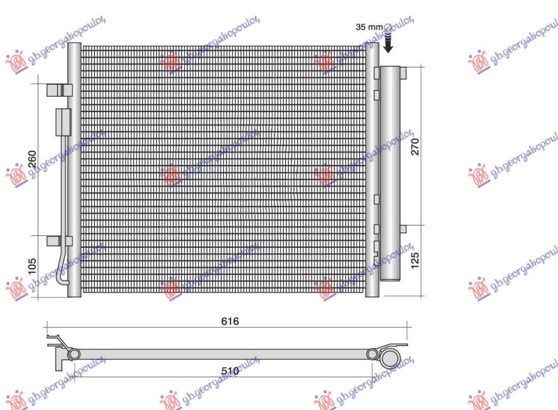 Hyundai santa fe 2020-2024 (tm/tma) HLADNJAK KLIME 1.6 BENZIN/HIBRID - 2.2 DIZEL (500x430x16)