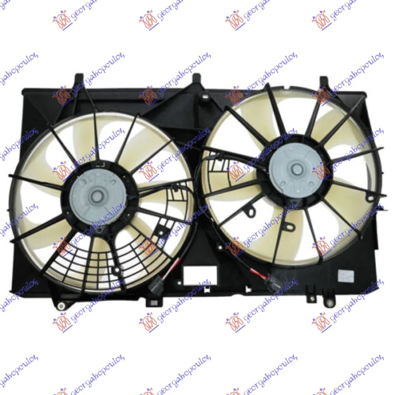 Lexus rx 350/450 12-15 VENTILATOR (DUPLI) KOMPLET (3.5 BENZIN HYBRID) (375/375mm) (3+3 PIN)