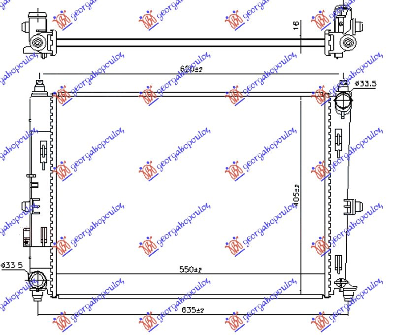 Mazda miata mx5 2015- (nd) HLADNJAK MOTORA 1.5/2.0 BENZIN (MAN) (550x400x16)