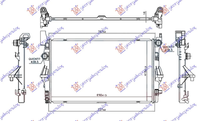 Mercedes vito (w447) 15- HLAD. 1.6(109/111 CDI)-AC(NOSAC NA SRED)