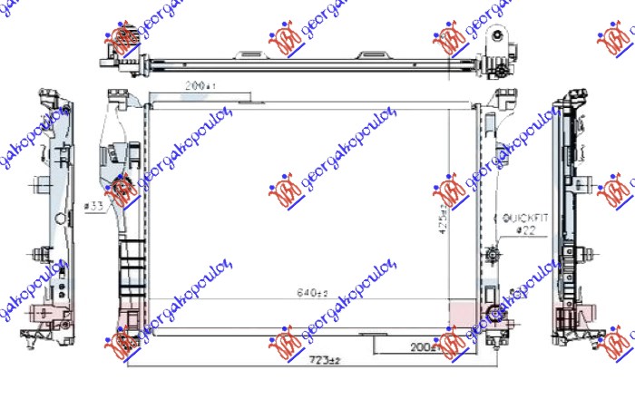 Mercedes a class 2015-2018 (w176) HLADNJAK MOTORA 2.0 AMG BENZIN (AUTO) (640x425) (NRF)