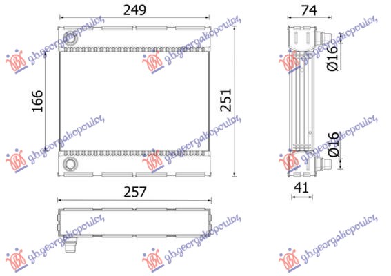 Mercedes e class 2013-2016 (w212) HLADNJAK MOTORA DODATNI 2.0 BENZIN (LEVO) (249x166) (NRF)