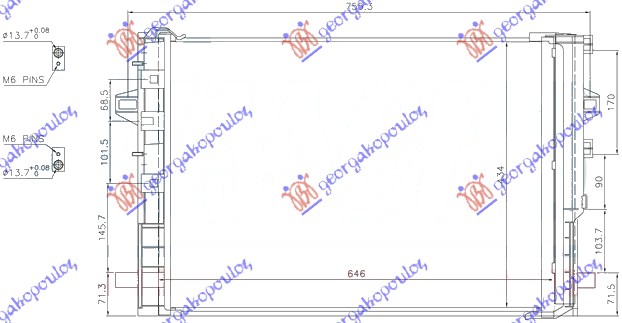 Mercedes a class (w176) 12-15 HLADNJAK KLIME BEN-DIZ (61x45.8)