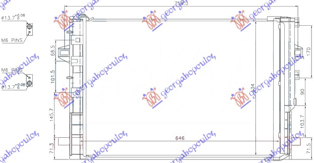 Mercedes cla 2016-2019 (117) HLADNJAK KLIME BENZIN/DIZEL (610x458) (MARELLI)