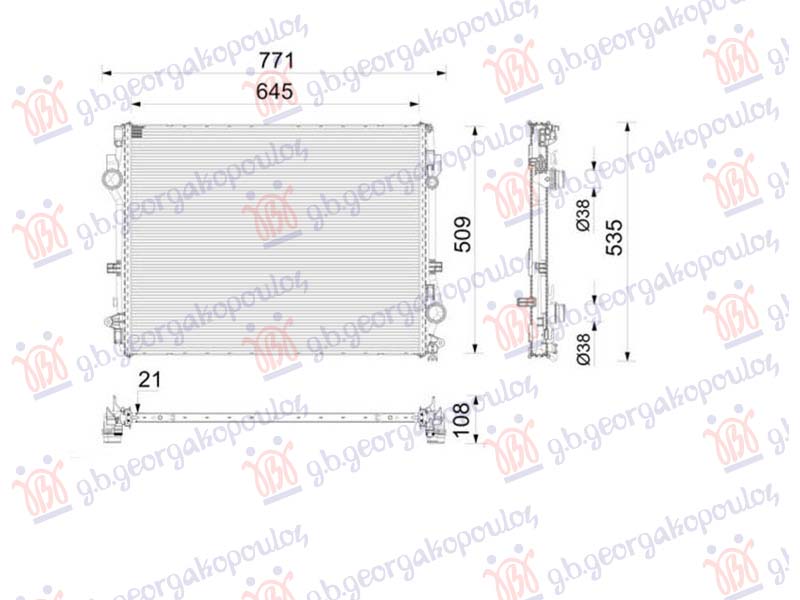 Mercedes s class 2020- (w223) HLADNJAK MOTORA 3.0 BENZIN (645x500) (NRF)