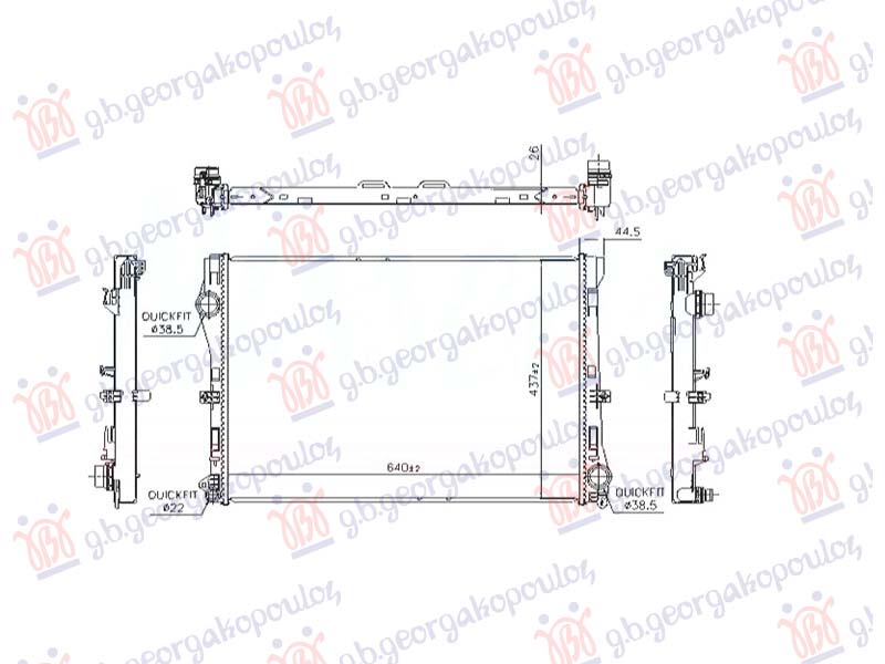 Mercedes c class sdn/s.w. 2014-2018 (w205) HLADNJAK MOTORA 1.6 DIZEL (MAN/AUTO) (640x448) (NISSENS)