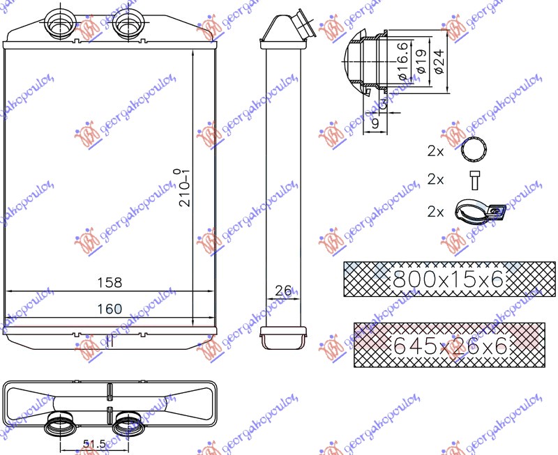 Mercedes citan (w415) 13-21 GREJAC KABINE (210x158x26) (BR)