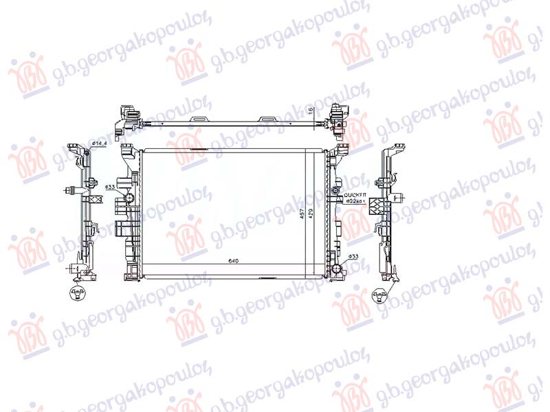Mercedes b class 2011-2014 (w246) HLADNJAK MOTORA 1.6 BENZIN - 1.8 DIZEL (MAN) (640x429) (NRF)