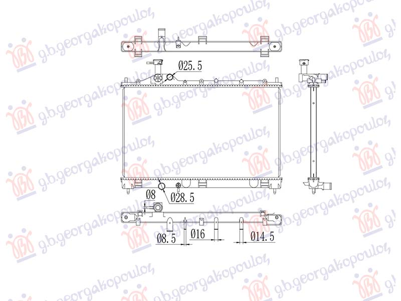 Mitsubishi outlander 2013-2016 (ggw/gfw/zl/zk) HLADNJAK MOTORA 2.2 DI-D DIZEL (AUTO) (400x683x27)