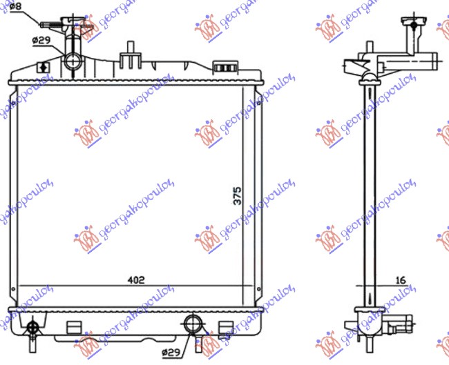 Mitsubishi space star 13-16 HLAD. 1.0-1.2 BENZIN MANUAL (375x395x16)