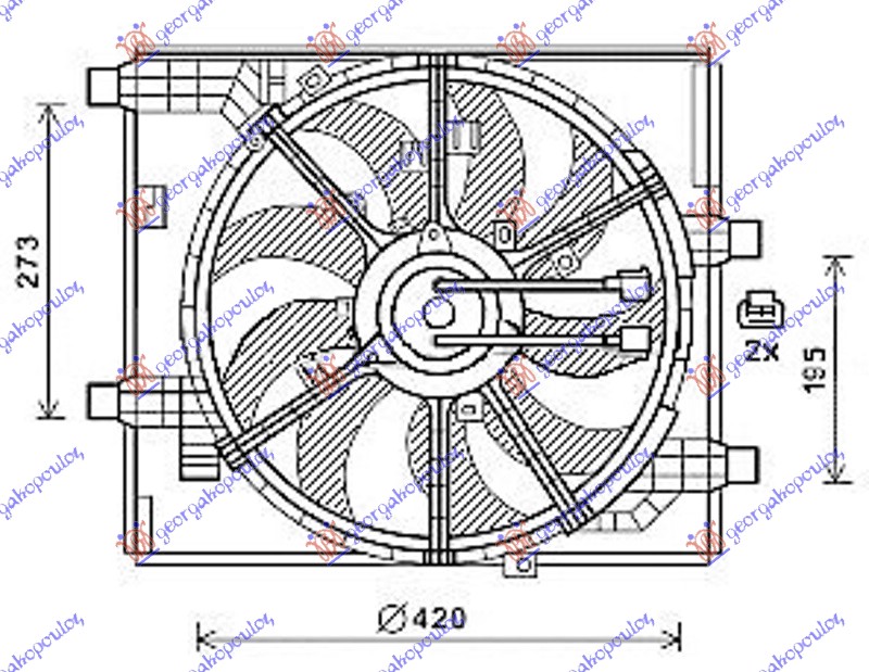 Nissan cube 09-18 VENTILATOR KOMPL.1.6DiG - 1.5dCi (JEDAN)