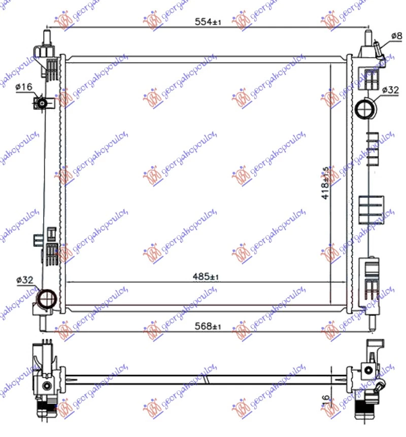 Nissan nv 200/evalia 09- HLADNJAK 1.5 DCi DIZ -13 (485x418x16)