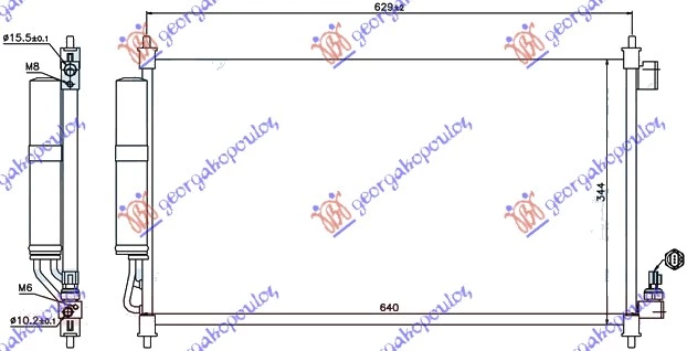 Nissan nv 200/evalia 09- HLADNJAK KLIME 1.6i 16V(61x34.2x1.6)