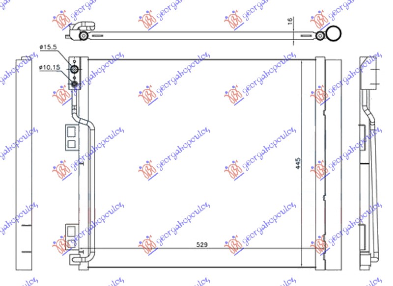 Nissan nv 200/evalia 09- HLADNJAK KLIME 1.5 DCi DIZEL(490x450x16)