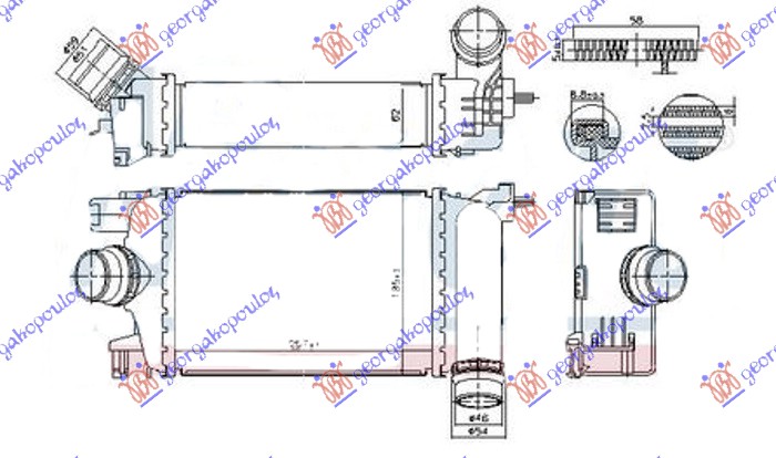 Nissan micra (k14) 17- HLADNJAK.INTERC. 0.9 TCE BENZIN (257x217